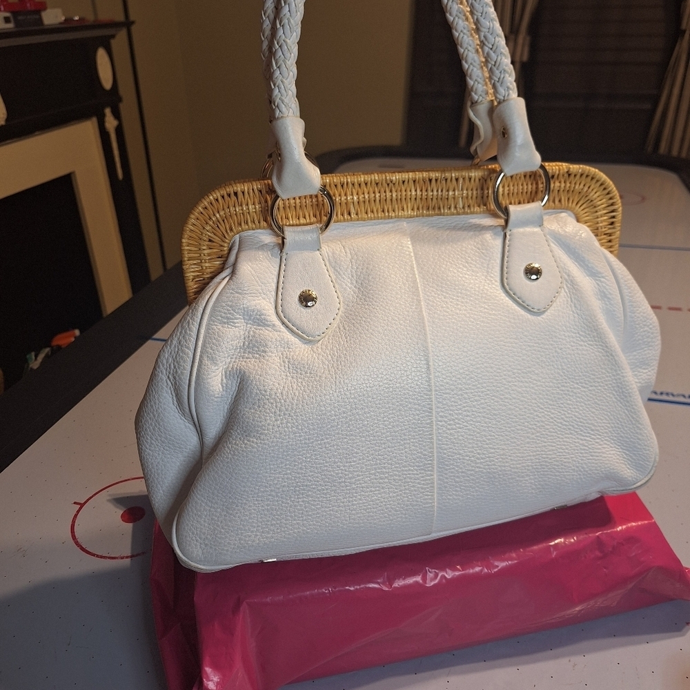 Elliott Lucca White and Tan  Shoulder Bag - Picture 2 of 14
